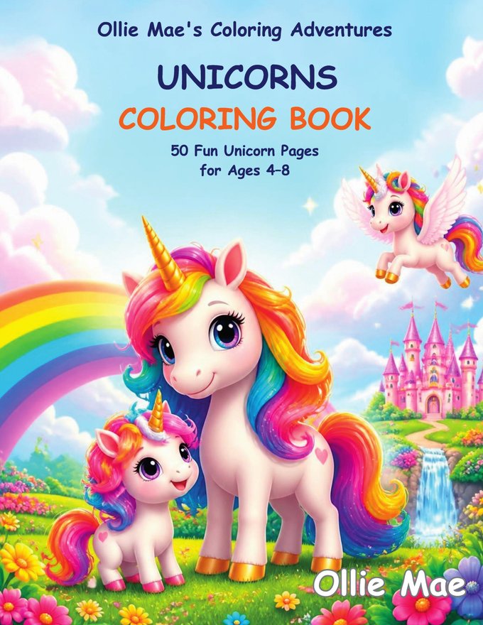 Unicorns Coloring Book cover