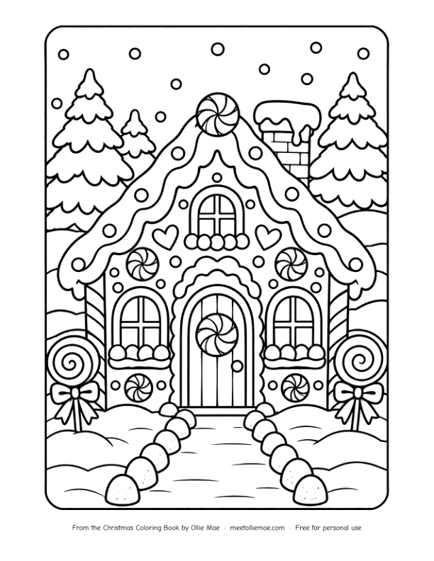 Gingerbread House coloring page